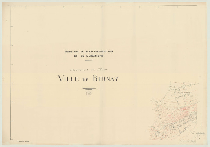 Bernay _ MRU _ Plan topographique régulier en 4 feuilles