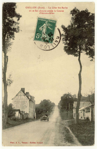 Gaillon. La Côte Ste-Barbe où se fait chaque année la Course d'Automobiles.