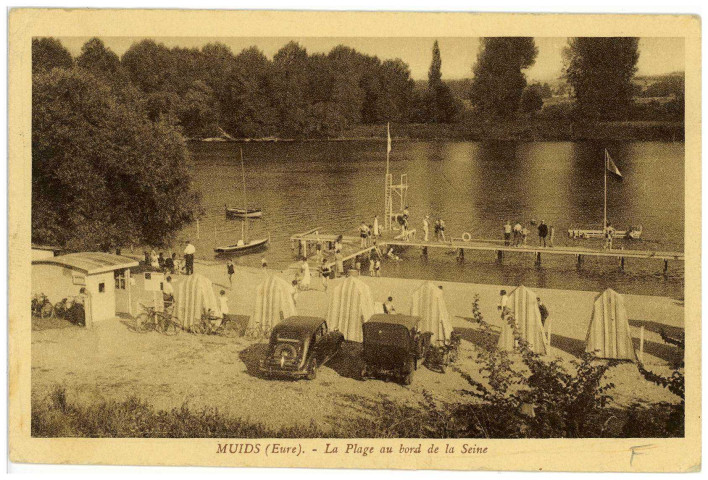Muids. La Plage au bord de la Seine.
