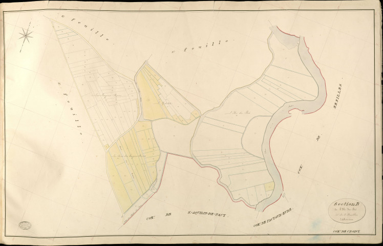 Croisy-sur-Eure. Section B _ de l'Ile du Bié _ 4e de 5 Feuilles