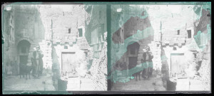 Bédouin et son bélier à l'intérieur de fortifications.