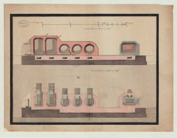 Paris _"Elévation des nouveaux fourneaux économiques faits dans la cuisine du Collège de Louis le Grand en 1789".