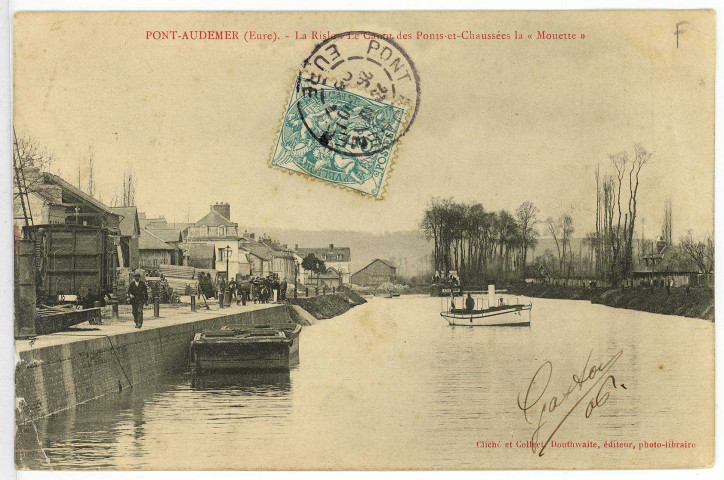 Pont-Audemer. La Risle - Le Canot des Ponts-et-Chaussées la «Mouette».