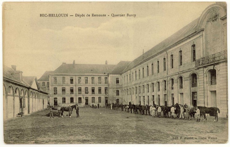 Bec-Hellouin (Le). Dépôt de remonte- Quartier Burcy.