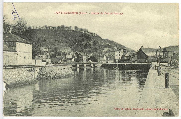 Pont-Audemer. Entrée du Port et Barrage.