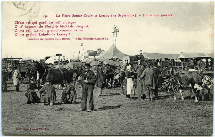 Basse-Normandie. La Foire Sainte-Croix, à Lessay (12 Septembre). - Fin d'une journée.