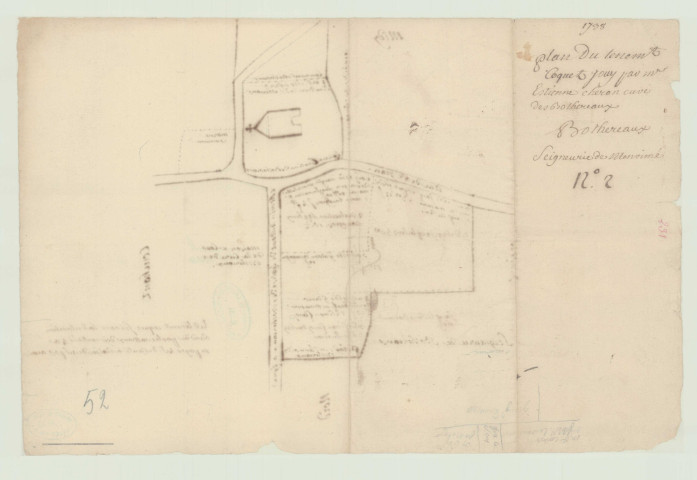 Bottereaux (Les) - Plans parcellaires de la paroisse, seigneurie de Monrimé. *