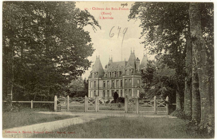Barils (Les). Château des Bois-Francs. L'arrivée.