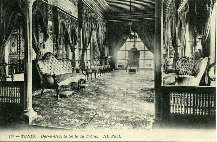 TUNIS. Dar-el-Bey, la salle du Trône.