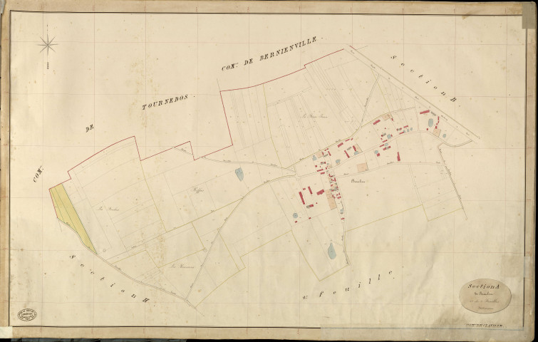 Claville. Section A _ de Beaulieu _ 1re de 2 Feuilles
