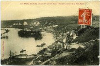 Andelys (Les). Pendant les grandes eaux - Château Gaillard et le Petit Andely.