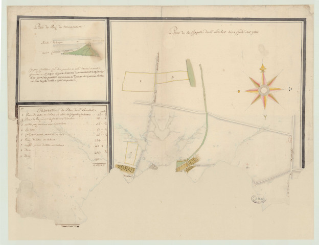 Condé-sur-Iton - "Plan des terres de la chapelle Saint-Lambert". *