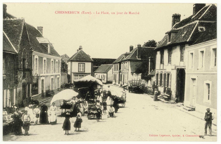 Chennebrun. La Place, un jour de Marché.