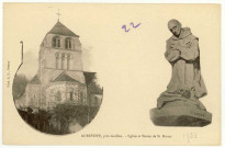 Aubevoye. Eglise et statue de Saint Bruno.