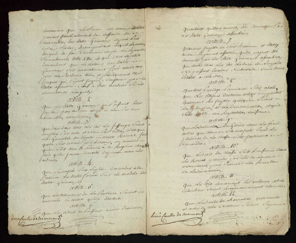 Cahier manuscrit signé.
