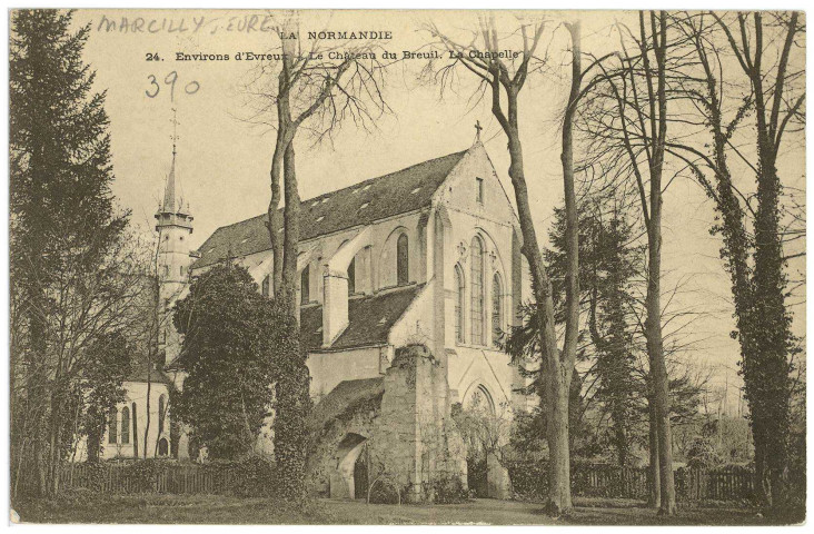 Marcilly-sur-Eure. Environs de Dreux - Le Château du Breuil. La chapelle.