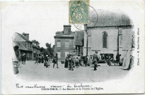 Gros-Theil (Le). Le Marché et le Porche de l'Eglise.