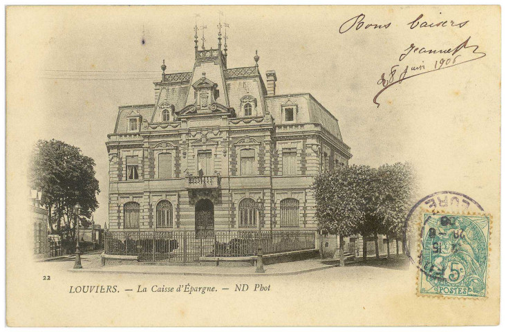 Louviers-Ville. La Caisse d'Epargne.