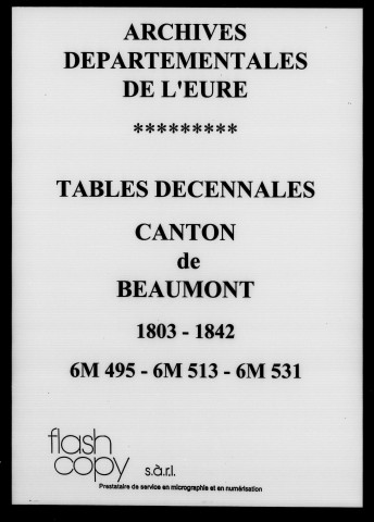 Canton de Beaumont, 1803-1842