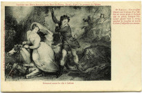 Amfreville-sous-les-Monts. Légende des Deux-Amants (près Pont-St-Pierre, Eure), d'après les gravures de l'époque. - Edmond sauve la vie à Caliste.