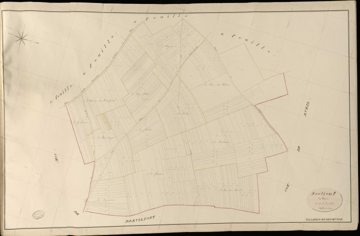Villiers-en-Désœuvre. Section F _ de Chanu _ 1re de 5 Feuilles