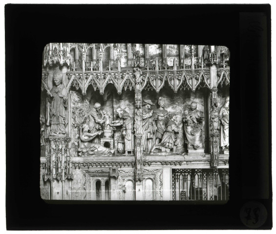 Cathédrale Notre-Dame de Chartres (Eure-et-Loir), pourtour du chœur, détail "Adoration des Mages".