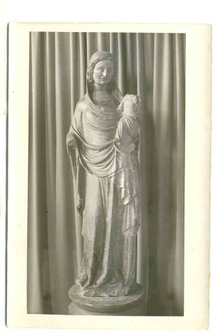 Statue de la Vierge à l'enfant de l'église de Beauficel-en-Lyons (Eure, France)
