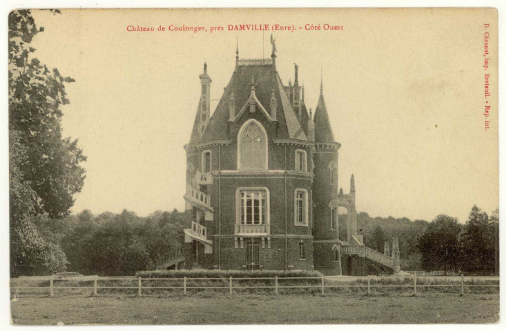 Coulonges. Château de Coulonges, près Damville- Côté Ouest.