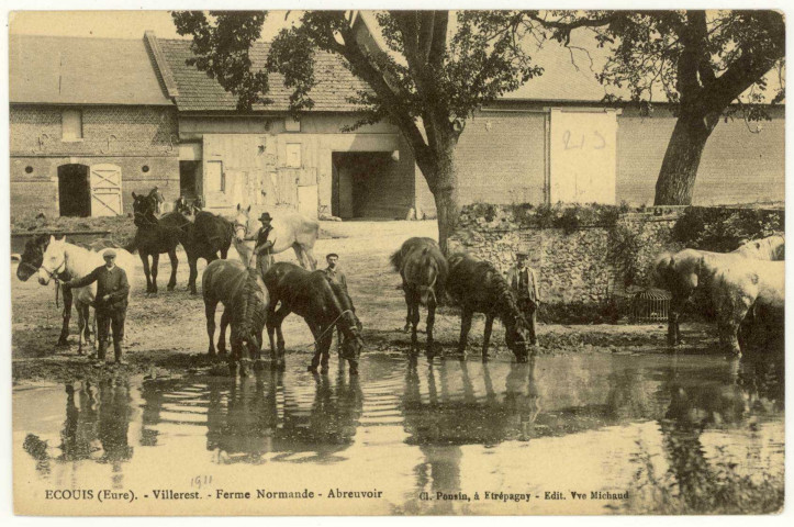Ecouis. Villerest-Ferme Normande-Abreuvoir.