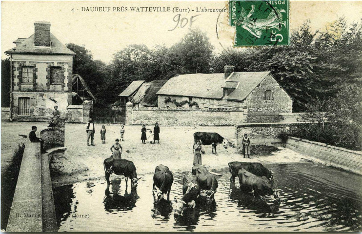 Daubeuf-près-Vatteville. Daubeuf-près-Watteville (Eure). - L'abreuvoir.