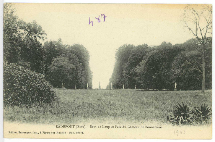 Radepont. Saut de Loup et Parc du Château de Bonnemare.