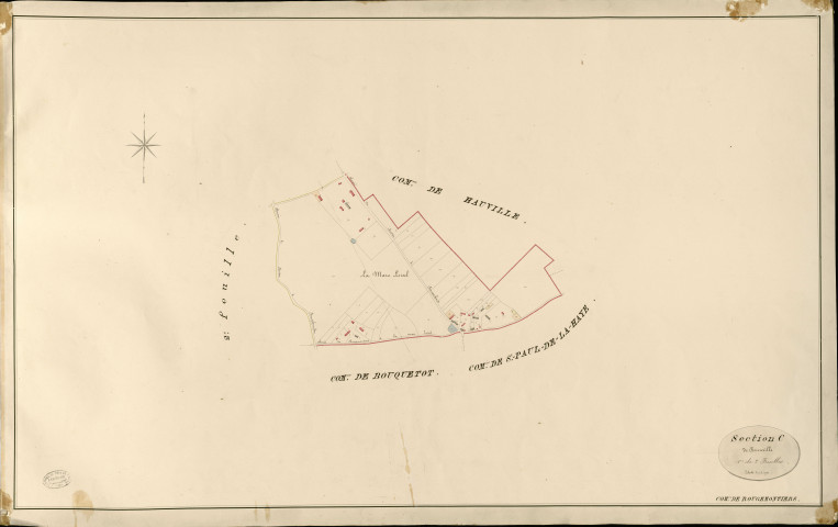 Rougemontiers. Section C _ de Bercaville _ 1re de 2 Feuilles