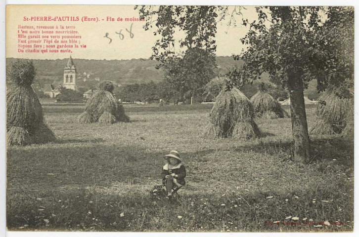 Saint-Pierre-d'Autils. Fin de moisson.