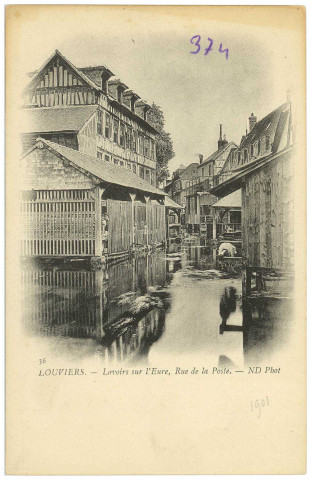 Louviers-Ville. Lavoir sur l'Eure, rue de la Poste.
