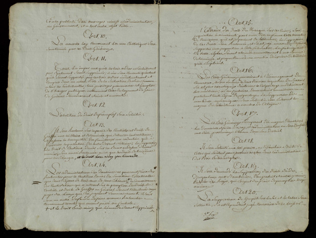 Cahier manuscrit en deux exemplaires.