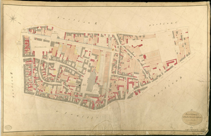 Evreux. Section I _ de l'Hôtel de ville et de la Cathédrale _ 1re de 2 Feuilles