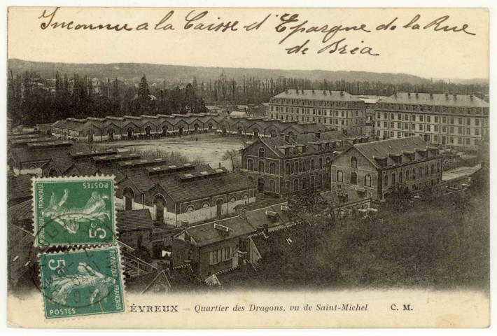 Evreux-Ville. Quartier des Dragons, vu de Saint-Michel.