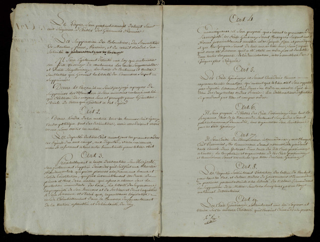 Cahier manuscrit en deux exemplaires.