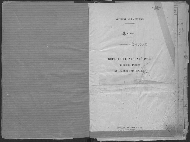 Subdivision Evreux. Répertoire alphabétique (1931)