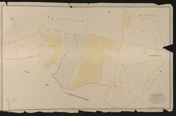 Saint-Aubin-le-Vertueux. Section F _ de la hardonnière _ Feuille Unique