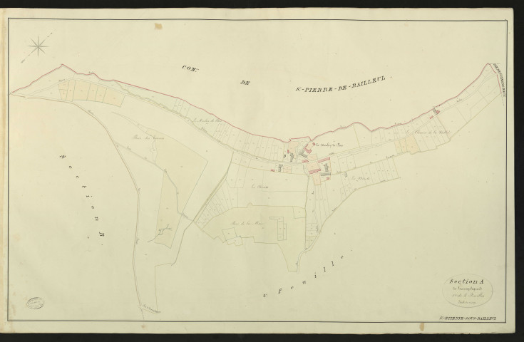 Saint-Etienne-sous-Bailleul. Section A _ de Launay-Caguert _ 1re de 3 Feuilles