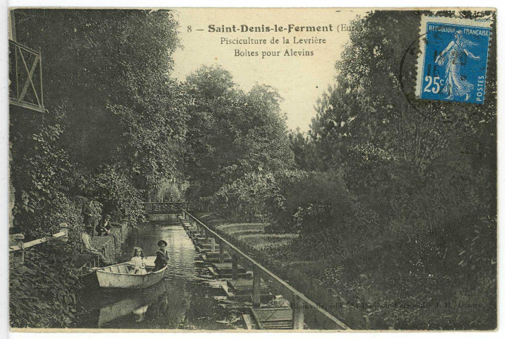 Saint-Denis-le-Ferment. Pisciculture de la Levrière - Boîtes pour Alevins.