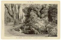 Evreux-Ville. Jardin des Plantes - La Cascade et la Statue de Diane.