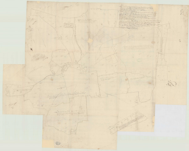 Glos-la-Ferrière – Couvains (Orne) - Plan et description du dixmage de Glos avec plusieurs parties du dixmage de Couvains … Arpentage des dixmages de plusieurs paroisses *