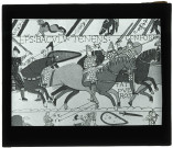 Tapisserie de Bayeux (Calvados), dessin de la broderie de la reine Mathilde, détail.