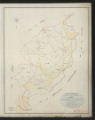 Ajou. Tableau d'assemblage _ du Plan Parcellaire de la Commune d'Ajou. _ Canton de Beaumesnil - Bernay - Eure. _ Terminé sur le terrain le 28 août 1834 sous l'administration de M. A. Passy, Préfet _ M. Dubost, maire _ en sous la Direction de M. Marel, Directeur des Contributions directes. _ M. Le Fébure, Géomètre Chef. _ Par M. Horel, Géomètre de 1re classe.