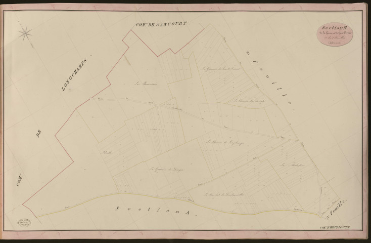 Heudicourt. Section B _ de la Garenne du haut Poirier _ 1re de 3 Feuilles