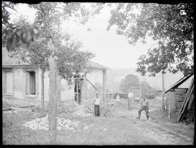Chantier d'agrandissement de l'école de Rosay-sur-Lieure (Eure).