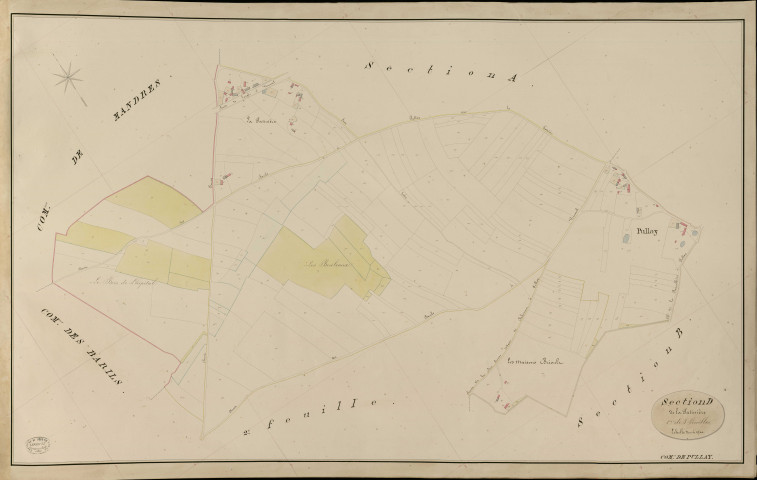 Pullay. Section D _ de la Paztinière _ 1re de 3 Feuilles