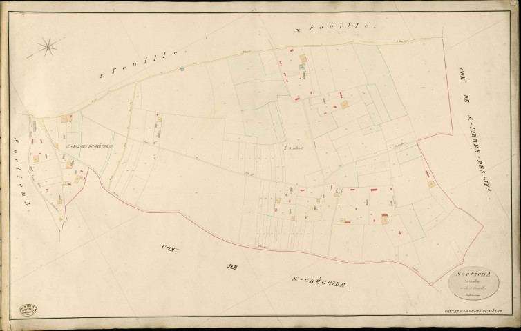 Saint-Georges-du-Vièvre. Section A _ du Moulin _ 1re de 3 Feuilles